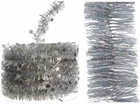 Kaemingk B.V. Set de guirlande de Noël pailletée argentée 270 cm et guirlande de fête en aluminium étoiles pour sapin de Noël 700 cm