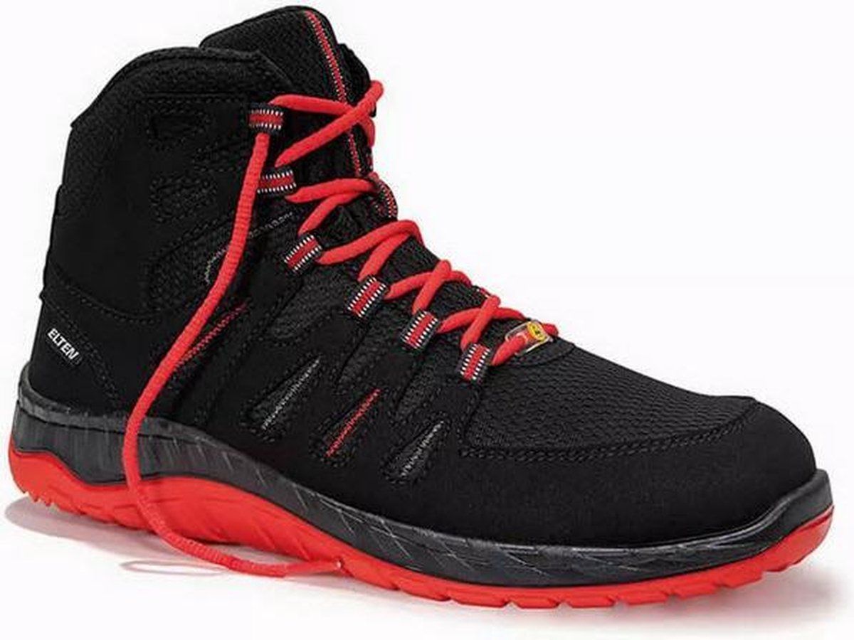 Elten MADDOX black-red Mid ESD S3 Unisex Werkschoenen