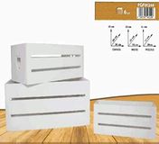 FGF IMPORT EXPORT Houten kisten wit, 3 stuks 01246