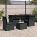 Maison Exclusive - Ensemble de meubles de jardin 6 pièces avec canapé et coussins, noir, en polyrotin