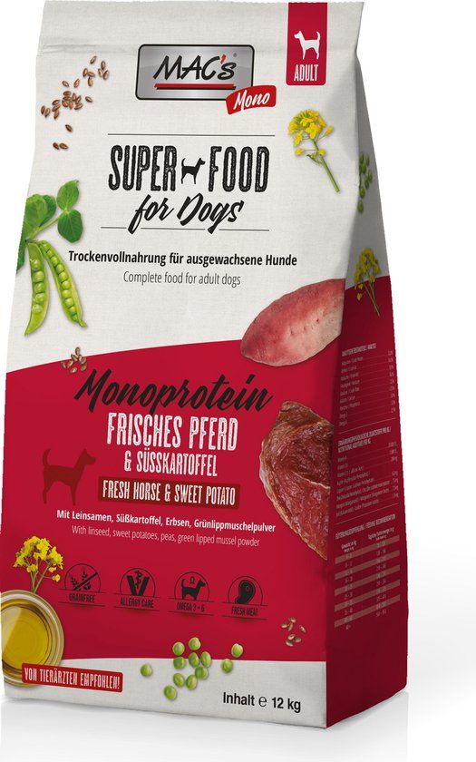 MAC's Monoprotein Hondenvoer - Paard - 12 kg