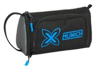 Safta Munich Iron Pennenetui met uitklapbare tas, gevuld etui voor kinderen, ideaal voor schoolleeftijd, comfortabel en veelzijdig, kwaliteit en duurzaamheid, 20 x 8,5 x 11 cm, kleur, zwart ijzer,