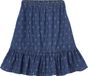 Vertbaudet Halflange rok met ruche van licht denim