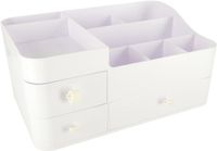 IKONKA Make-up organizer - 3 laden en 7 vakken - Wit - 34 x 22 x 15 cm