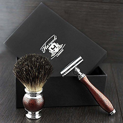 JAG SHAVING GERMANY Scheerset met dubbel veiligheidsscheermes en scheerkwast in geschenkdoos