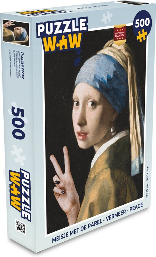 MuchoWow Puzzel Meisje met de parel - Vermeer - Peace - Legpuzzel - Puzzel 500 stukjes