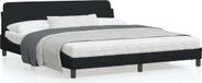 Maison Exclusive Lit Dover Noir 180x200 cm Revêtement en tissu
