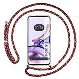 Tumundosmartphone Transparante hangende hoes voor Motorola Moto G13 met roze/gouden koord