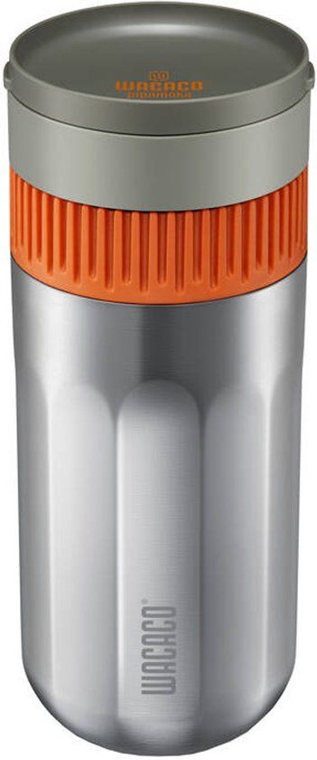 Wacaco Pipamoka - Portable Coffee Maker - 300 ml - Silver/Orange/Grey