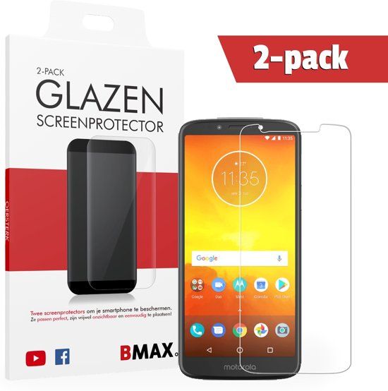 BMAX 2-pack Motorola Moto E5 Screenprotector - Tempered Glass
