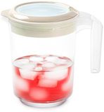 Plasticforte Sapkan / Schenkkan karaf met deksel - 1500 ml - beige - kunststof