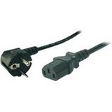LogiLink - Câble d'alimentation - IEC 60320 C13 vers CEE 7/7 (M) - 220/250 Volt courant alternatif V - 1.8 m - connecteur coudé à 90° - noir