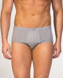 Merkloos / Sans marque LADD Sp. z o.o. Slips 2-Pack - Heren - Egyptisch katoen - Platte naden - Superieure kwaliteit - Grijs met krijtstreep - S