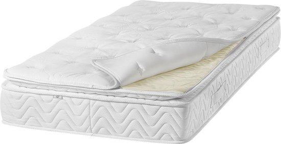 Beliani LUXUS - Pocketveringmatras - Beige - Bamboestof 200 cm / 25 cm