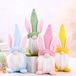 Gnome decoratie Paashaas 4 stuks – 7.5 inch, handgemaakt, 4 kleuren