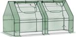 Serre d'extérieur - Serre de jardin - 180x90x90 cm - Étanche - Cadre en acier - Double vitrage - Vert olive