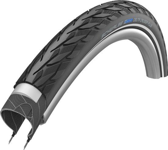 Schwalbe Delta Cruiser Plus - 28 inch x 1 1/2 - Zwart Reflecterend