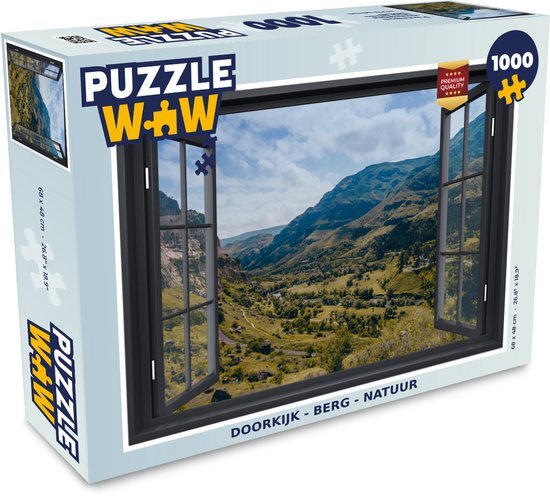 MuchoWow Puzzel Doorkijk - Berg - Natuur - Legpuzzel - Puzzel 1000 stukjes volwassenen - Sinterklaas cadeautjes - Sinterklaas voor grote kinderen