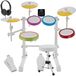Gear4music Junior Elektronisch Drumstel met Koptelefoon en Kruk, Wit