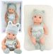 Lean Toys Poupée avec couverture, chapeau de tenue blanc et gris, 18 cm