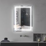Supfine Miroir de salle de bain LED 60×80cm interrupteur tactile avec 3 couleurs de lumière 3000-6400K