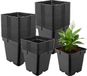 Garronda Set de 50 pots de culture carrés en plastique avec trous de drainage pour jardin (Noir, 18 x 18 x 18 cm (4L)) GD-KW-S