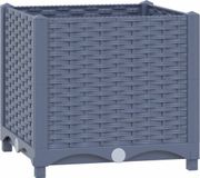 vidaXL - Plantenbak - verhoogd - 40x40x38 cm - polypropyleen - Grijs