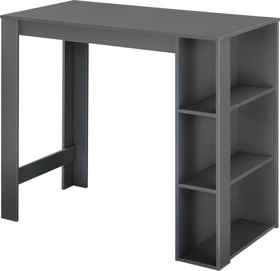 en.casa Bartafel Danderyd met 3 planken 120x60x105,5 cm donkergrijs