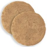 vidaXL Kussensloop 2 stuks HEERLEN Taupe Ø 60 cm Nep Konijnenbont
