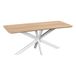 QUVIO Eettafel Sofia - Rechthoekig - Witte kruispoot - FSC®-gecertificeerd mangohout - 180x90 cm - Naturel