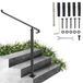 VEVOR Rampe d'escalier 2-3 Étapes Main Courante pour Escalier Extérieur Hauteur 159,6 cm Barre d'escalier en Fer Forgé Garde-corps pour Escalier Antirouille Porche Jardin Garage Personnes âgées Femmes enceintes