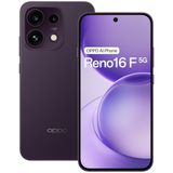 Oppo Reno16 F 5G Smartphone 256GB 8GB RAM Twilight Violet, 6.57" 120Hz AMOLED, 50MP Triple Camera 3.5X Telezoom OIS, 45W SUPERVOOC + USB PPS, 6500mAh, IP69, Dimensity 7300, Android 16