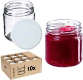 KADAX Kleine inmaakpotten, 200 ml, jampotten, diameter 66 mm, kleine potten voor honing en specerijen, luchtdichte potten, weckpotten, ronde potten (10 stuks, wit)
