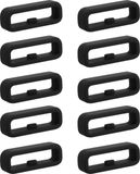 kwmobile 10x Horloge band lusje geschikt voor 22mm Smartwatch Strap (Universal) lus bandje voor Fitness tracker en smartwatch van silicone - zwart