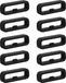 kwmobile 10x Boucle de montre adaptée pour bracelet de montre connectée de 22 mm (Universel) boucle de bracelet pour tracker de fitness et montre connectée en silicone - noir
