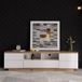 Mobliva Meuble TV moderne bicolore blanc, finition bois, 180 cm