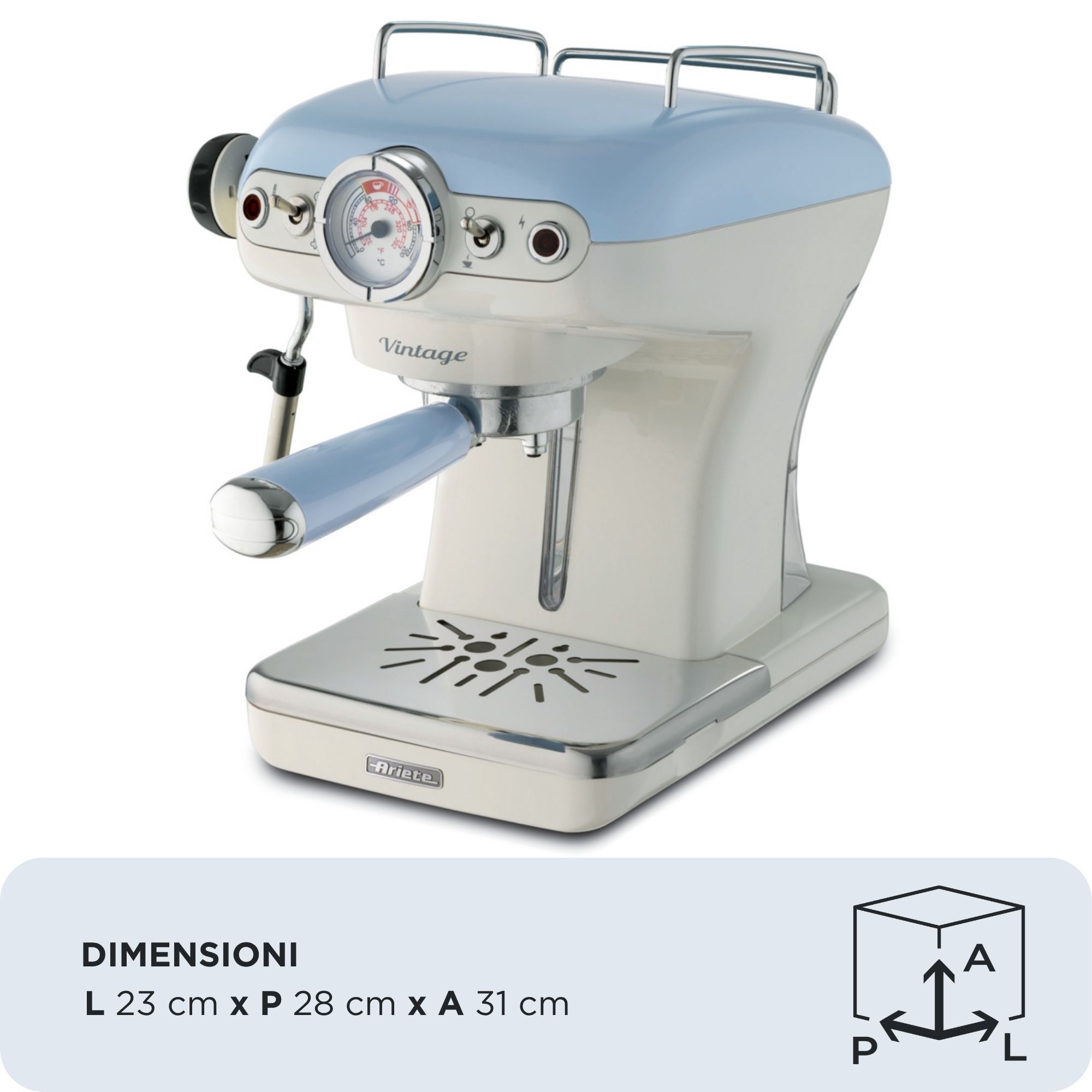 Ariete 1389/15 Espressomachine - 0.9L - Handmatig - 15 Bar - Blauw/Wit