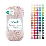 Gründl Cotton Quick Uni Breigaren/haakgaren, 1 kluwen à 50 g, zand