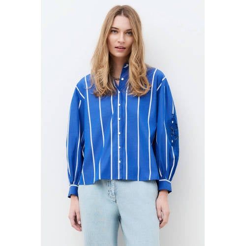 Caroll Blauwe gestreepte blouse