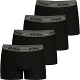 Athena - Set van 4 boxershorts voor heren, Ecopack zwart, XL