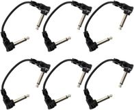 Hosa CFS-106 gitaarpatchkabel (gevormd, rechthoekig), 6 inch (6 pack), zwart