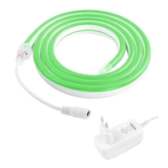 TSLEEN Neon LED Strip 1 Meter - Flexibele Verlichting Tube met Stekker Adapter 12V Waterdicht Groen