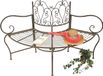 DanDiBo Banc de jardin, métal, résistant aux intempéries, marron, 135 cm, 3 places, demi-rond, modèle JC112287, banc de jardin, banc rond