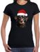 Bellatio Decorations Kerst T-shirt dames - Labrador Retriever met kerstmuts - Zwart - S