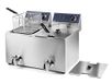 LACOR 69469 - Dubbele elektrische frituurpan met professioneel verwarmingselement van 3250 W (x2), 16 liter, roestvrij staal