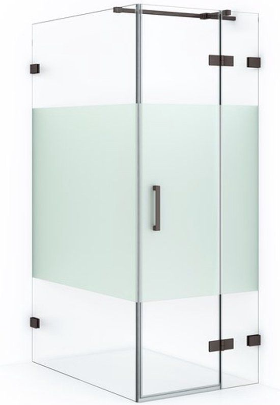 Maxaro Douchecabine Diamond 110x80cm 8mm Helder Veiligheidsglas Zwart Metaal