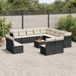 Maison Exclusive - Ensemble de jardin, 14 pièces, avec coussins, noir, en polyrotin