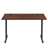 Amazon Basics Computerbureau, eenvoudig, voor kantoor, notenhouten blad en zwart frame, rechthoekig, eenvoudige montage, 120 x 60 x 73,6 cm