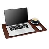 Gallaway Leather Bureaumat, bureauschrijfblok - kantoormat, medium 61 x 35 cm donkerbruin, matten op bureaus, klaar voor cadeau, elegante computermat, beschermhoes van PU-leer, (DeskPad-BR-MED)