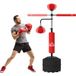 Sac de frappe sur pied 4 en 1 autonome balles de vitesse barre rotative gants 88 x 50 x 160-230 cm rouge
